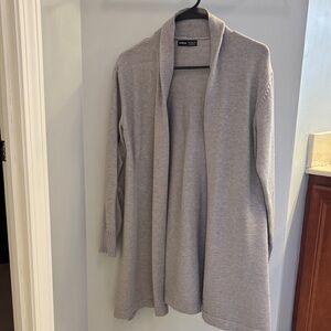 Zara Light Gray Open Front Cardigan
